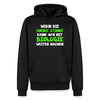 Cadeau de biochimie biologiste TShirt étudiant en biologie - Sweat à capuche Premium bio Homme - noir - Devant - Nico (187cm)
