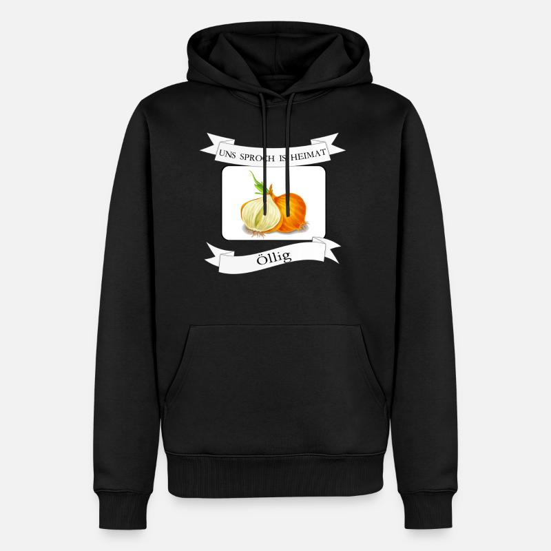 Oignon gras sur Kölsch, Cologne, dialecte - Sweat à capuche Premium bio Homme - noir