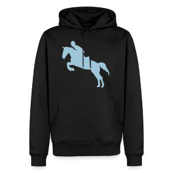 Springpferd 3 Hindernis Pferdespringen - Männer Premium Bio Hoodie - Schwarz - Vorne - Nico (187cm)