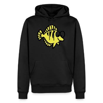 Fischzeichnung 1 - Männer Premium Bio Hoodie - Schwarz - Vorne - Nico (187cm)