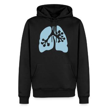 Lunge 1 2 - Männer Premium Bio Hoodie - Schwarz - Vorne - Nico (187cm)