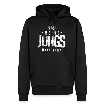 team jungs - Männer Premium Bio Hoodie - Schwarz - Vorne - Nico (187cm)