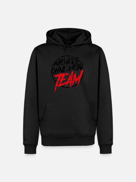 niemals ohne mein team - Männer Premium Bio Hoodie - Schwarz
