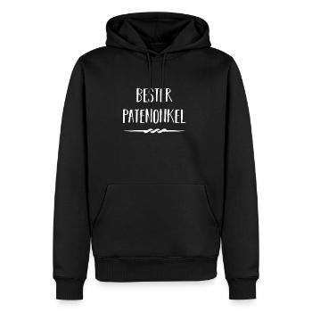 Patenonkel - Männer Premium Bio Hoodie - Schwarz - Vorne - Nico (187cm)