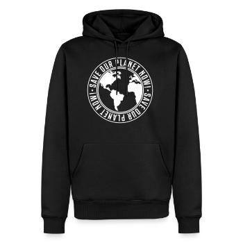 sauver notre planète maintenant - Sweat à capuche Premium bio Homme - noir - Devant - Nico (187cm)