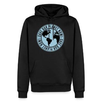 save our planet now - erde - Männer Premium Bio Hoodie - Schwarz - Vorne - Nico (187cm)
