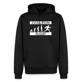 Evolution Rugby - Männer Premium Bio Hoodie - Schwarz - Vorne - Nico (187cm)