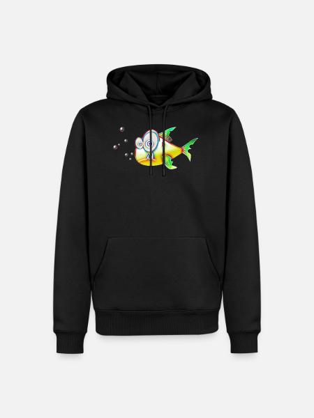 Fish funny kids gift - Men’s Premium Organic Hoodie - black