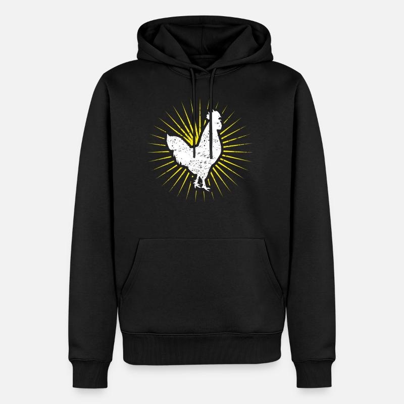 coq symbole - Sweat à capuche Premium bio Homme - noir