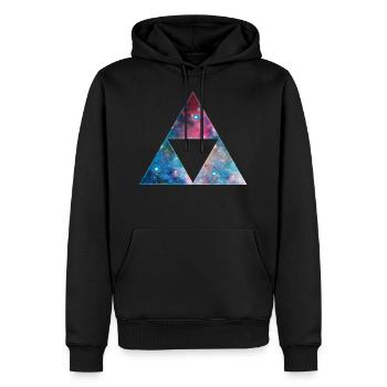 Galaxy Triforce, Mathematics, Universe, Space, - Sweat à capuche Premium bio Homme - noir - Devant - Nico (187cm)