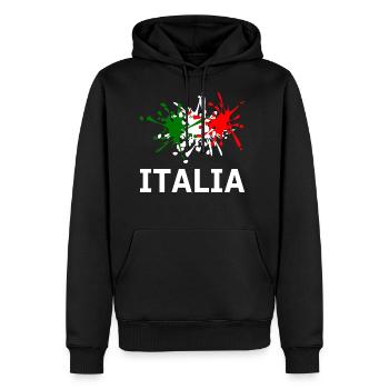 Italia - Männer Premium Bio Hoodie - Schwarz - Vorne - Nico (187cm)