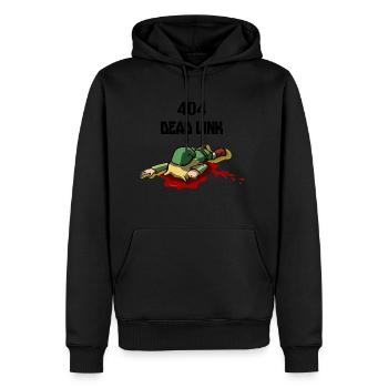 DEAD LINK SHIRT - Männer Premium Bio Hoodie - Schwarz - Vorne - Nico (187cm)