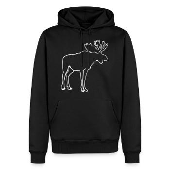 le Canada - élan - Sweat à capuche Premium bio Homme - noir - Devant - Nico (187cm)