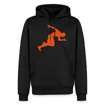 leichtathletik sprintrennen geschwindigkeit 16 4 - Männer Premium Bio Hoodie - Schwarz - Vorne - Nico (187cm)