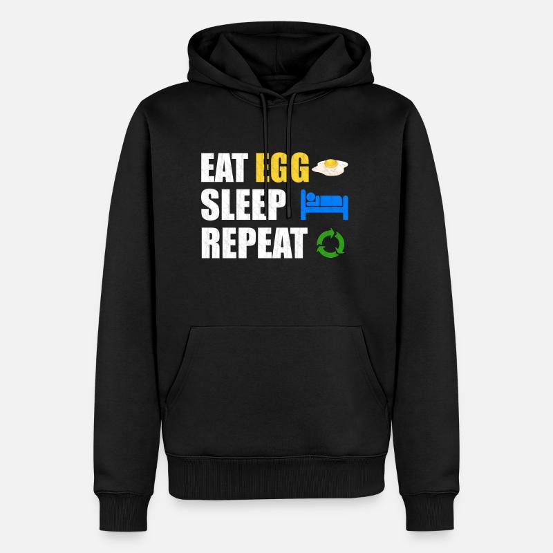 œuf - Sweat à capuche Premium bio Homme - noir