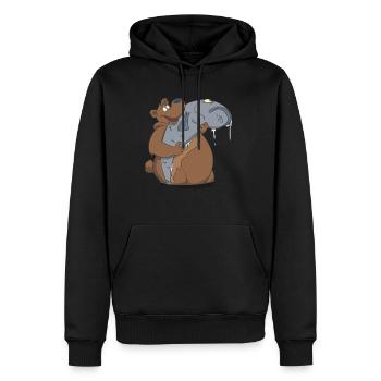 Un cadeau avec un poisson trophée pêcheur - Sweat à capuche Premium bio Homme - noir - Devant - Nico (187cm)
