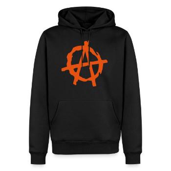 logo anarchy 2 - Sweat à capuche Premium bio Homme - noir - Devant - Nico (187cm)
