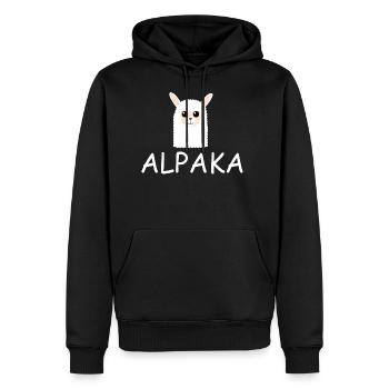 Alpaga alpaga Alpaca - Sweat à capuche Premium bio Homme - noir - Devant - Nico (187cm)