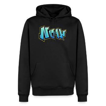 Graffiti NOAH printable - Sweat à capuche Premium bio Homme - noir - Devant - Nico (187cm)