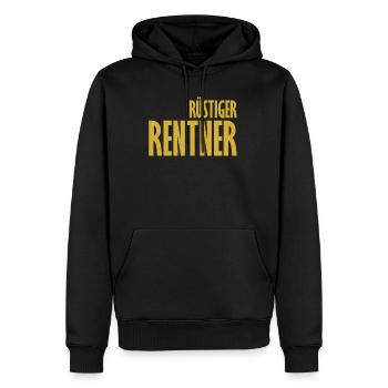 Rentner - Männer Premium Bio Hoodie - Schwarz - Vorne - Nico (187cm)