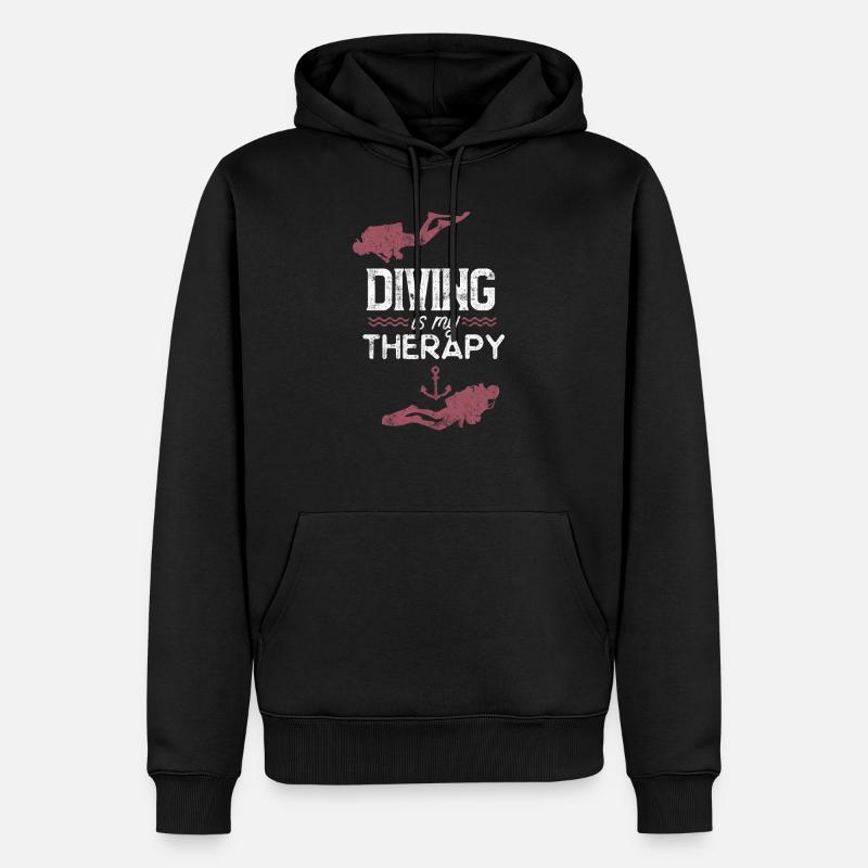 Dive Tauchen - Männer Premium Bio Hoodie - Schwarz