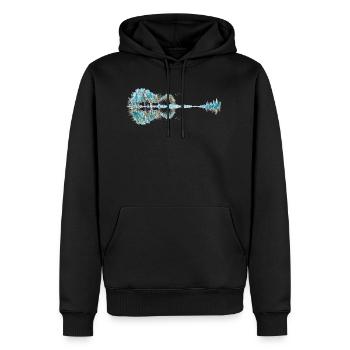 Gitarre Natur - Männer Premium Bio Hoodie - Schwarz - Vorne - Nico (187cm)