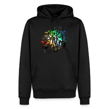 équipage de plage de fête coloré - Sweat à capuche Premium bio Homme - noir - Devant - Nico (187cm)