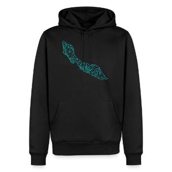 Curadise aqua - Men’s Premium Organic Hoodie - black - Front - Nico (187cm)
