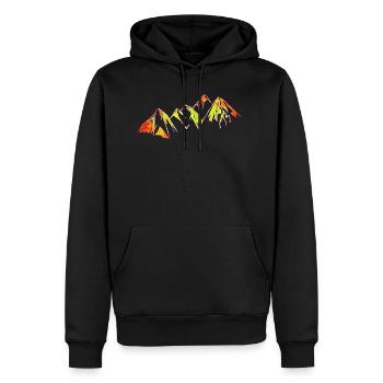 Colorful mountain range - Men’s Premium Organic Hoodie - black - Front - Nico (187cm)