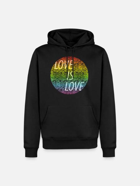 Love is love - Männer Premium Bio Hoodie - Schwarz