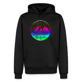 berge mountain is calling - Männer Premium Bio Hoodie - Schwarz - Vorne - Nico (187cm)