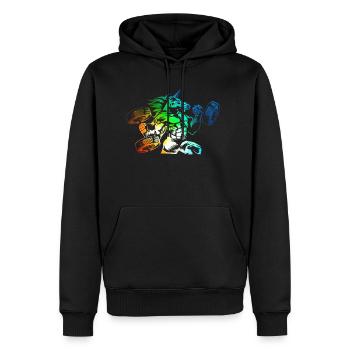 unicorn workout bunt - Männer Premium Bio Hoodie - Schwarz - Vorne - Nico (187cm)