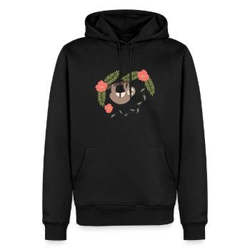 Lazy Slot - Männer Premium Bio Hoodie - Schwarz - Vorne - Nico (187cm)