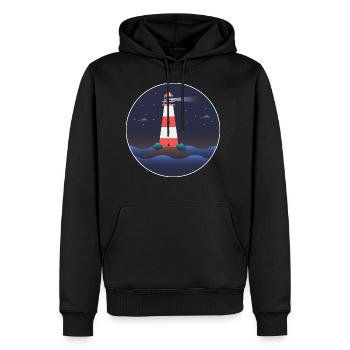 Leuchtturm, internationaler Leuchtturm Tag - Männer Premium Bio Hoodie - Schwarz - Vorne - Nico (187cm)