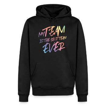 équipe la plus colorée - Sweat à capuche Premium bio Homme - noir - Devant - Nico (187cm)
