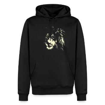 Léo AFRIQUE CAT SAVANNE - Sweat à capuche Premium bio Homme - noir - Devant - Nico (187cm)