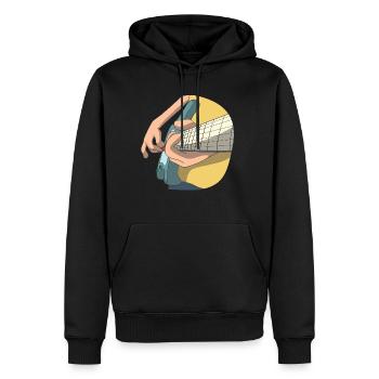 Guitare guitare électrique cadeau - Sweat à capuche Premium bio Homme - noir - Devant - Nico (187cm)