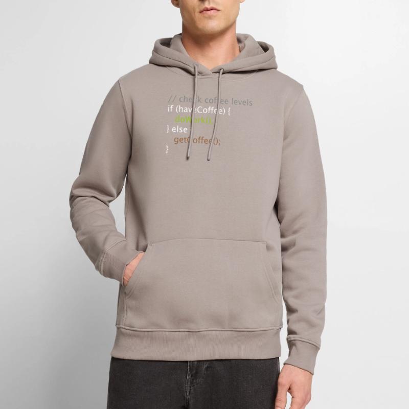 Computer Science Nerd Geek Programmer Coffee Work Men’s Premium Organic Hoodie