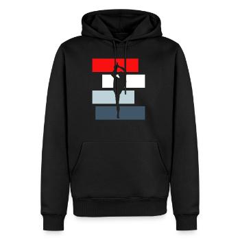 Gymnast - Herre Premium økologisk hoodie - sort - Foran - Nico (187cm)