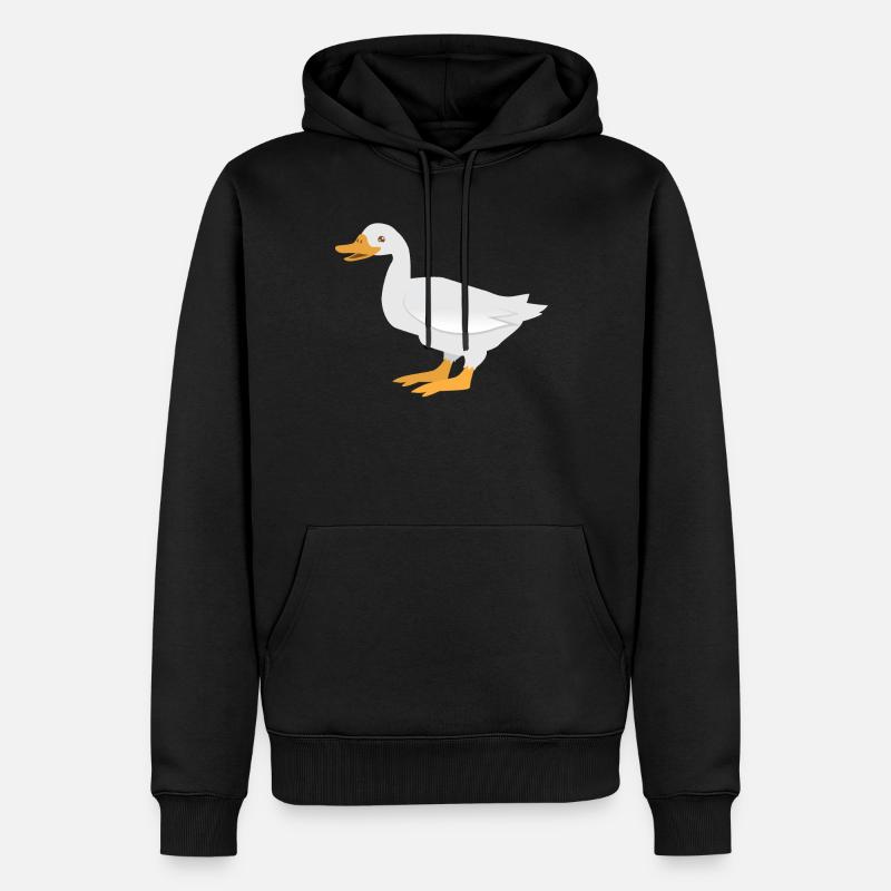 Stehende weiße Ente - Männer Premium Bio Hoodie - Schwarz