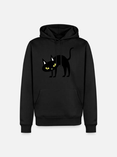 SCARY Halloween arqué le chat arrière - Sweat à capuche Premium bio Homme - noir