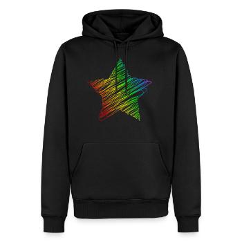 LGBT Regenbogen gay Stern - Männer Premium Bio Hoodie - Schwarz - Vorne - Nico (187cm)