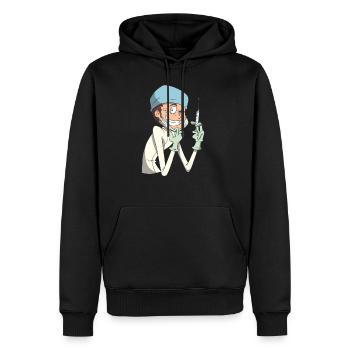 Fiese Krankenschwester Anästhesie Spritze - Männer Premium Bio Hoodie - Schwarz - Vorne - Nico (187cm)