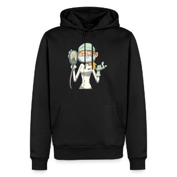 Infirmière masque d'anesthésie - Sweat à capuche Premium bio Homme - noir - Devant - Nico (187cm)