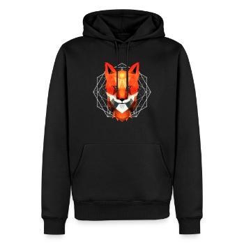 Fuchs geometrisch - Männer Premium Bio Hoodie - Schwarz - Vorne - Nico (187cm)