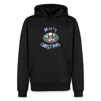 Joyeux Noël Eisbaerin avec des patins - Sweat à capuche Premium bio Homme - noir - Devant - Nico (187cm)