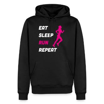 Eat Sleep Run Repeat Jogging Run Gift - Men’s Premium Organic Hoodie - black - Front - Nico (187cm)