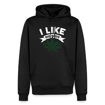420 Intasato Stoner Marijuana Joint - Felpa con cappuccio ecologica premium da uomo - nero - Fronte - Nico (187cm)
