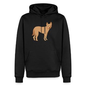 Einzelner Dingo-Hund, der glücklich schaut - Männer Premium Bio Hoodie - Schwarz - Vorne - Nico (187cm)