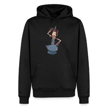 Enclume de forgeron - Sweat à capuche Premium bio Homme - noir - Devant - Nico (187cm)